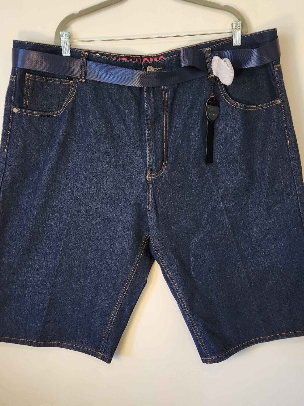 NWT Linea Uomo Activewear Denim Shorts Men's Size 46 Dark Indigo Stretch Casual